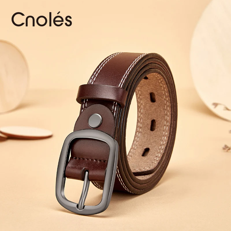 Brand Designer Belt Woman Brown Buckle Leather Belts for Women Female Jeans Narrow Ladies Waist Belt Waistband