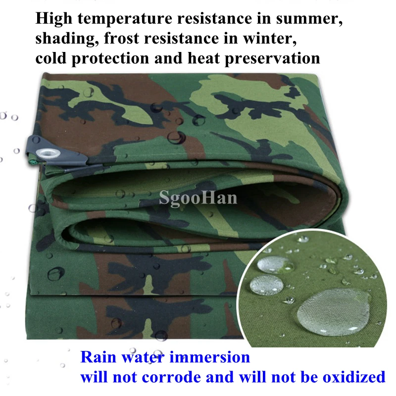 Camo Canvas Tarpaulin Truck Canopys Rainproof Cloth Shading Sail Dog House Waterproof Cloth Outdoor Awning Oxford Cloth 500g/m2