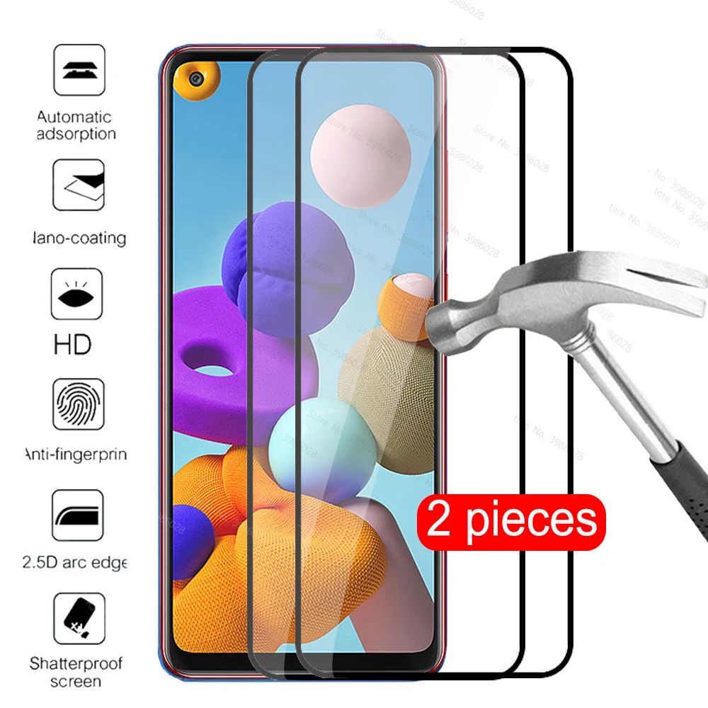 for samsung galaxy a21s glass 2pcs protective glass For samsung galax a21 s a 21 s 21s a217f screen protector armor Film cover