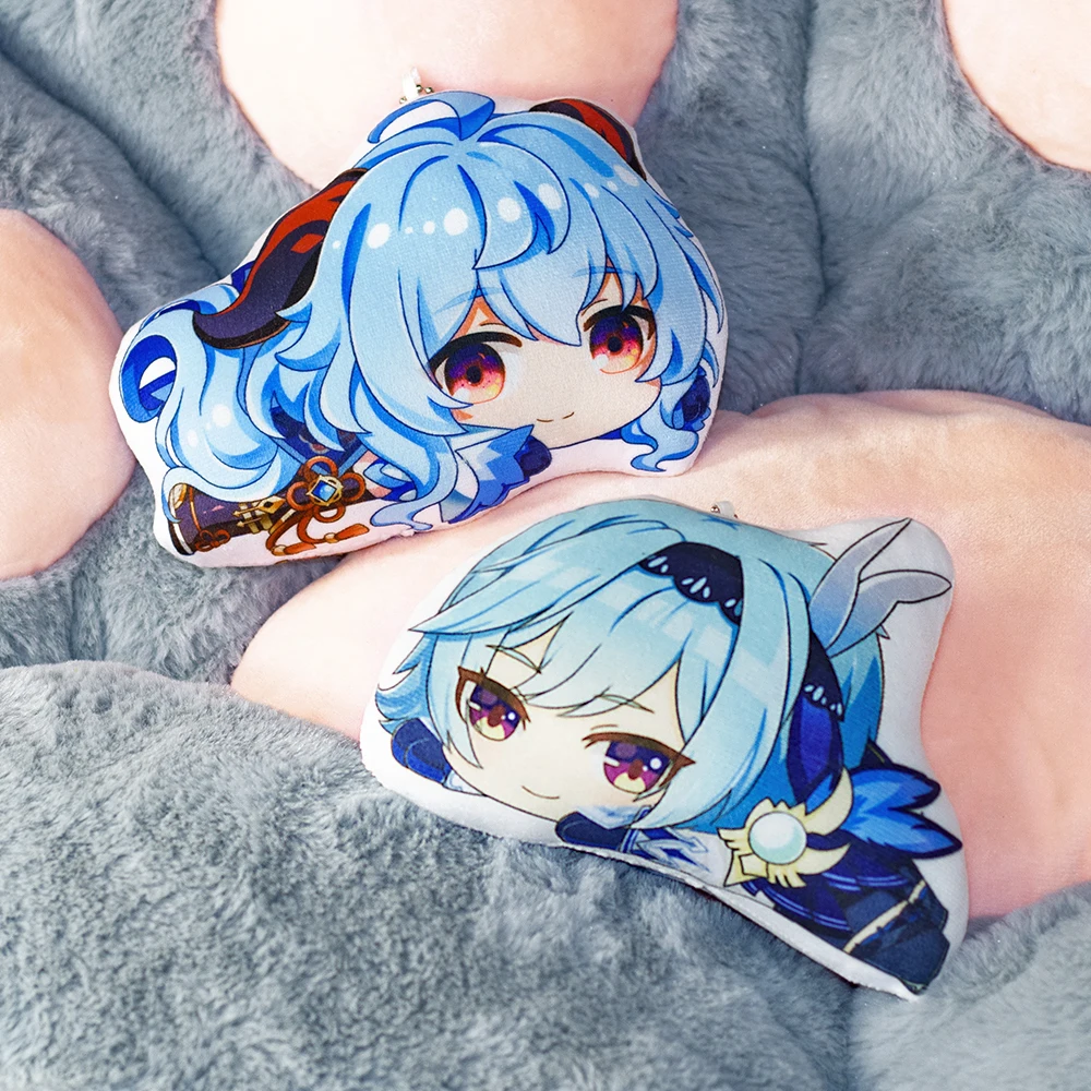 10cm Anime Genshin wpływ pluszowe zabawki Kawaii Cartoon Xiao Diluc Zhongli Paimon klucz łańcuszek wisiorek lalki zabawki dla dzieci urodziny prezenty