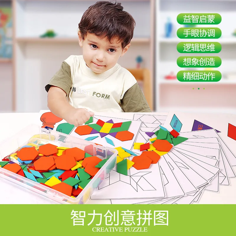 New toys Wooden children's plane puzzle shape digital cognition creative building educational toys M71