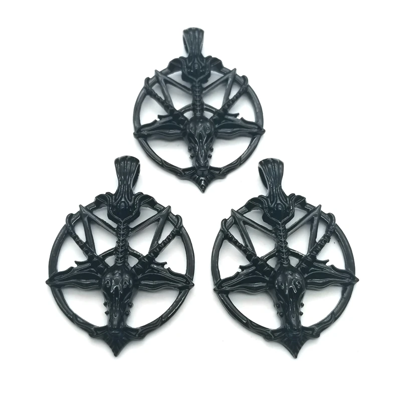 Pentagram Pan God Skull Gothic Pendant Satan Devil Mysterious DIY Jewelry Accessories 7 Pieces