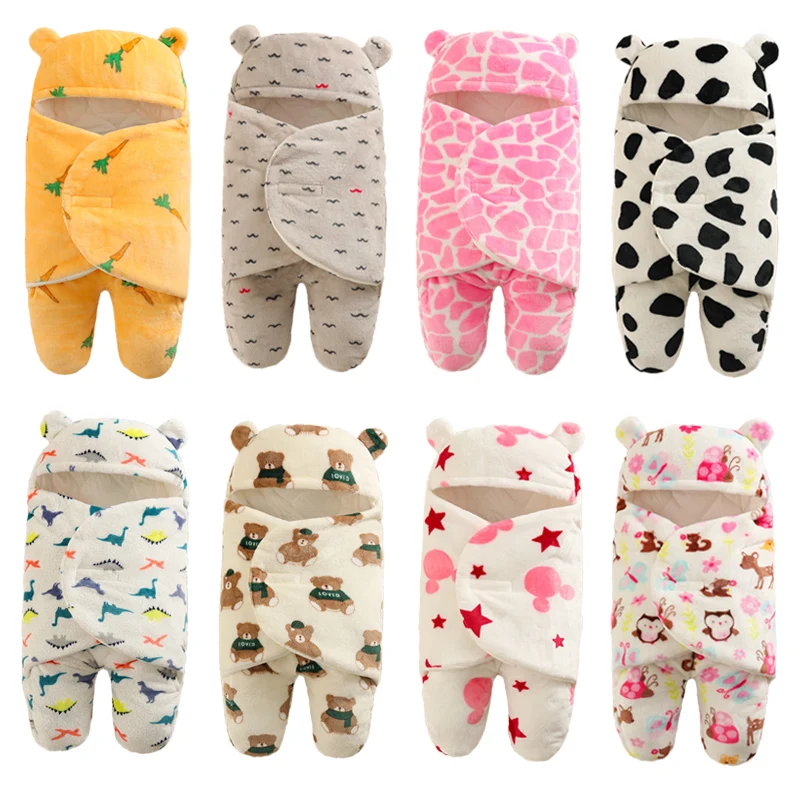 Soft Newborn Baby Sleeping Bags Cartoon Thicken Winter and Autumn Baby Wrap Blankets Envelope Newborn Sleepsack 0-9 Months