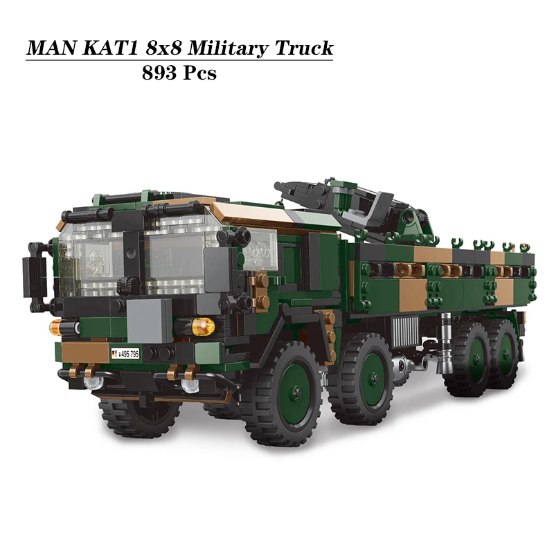 L'esercito militare ad alta tecnologia tema tedesco uomo KAT1 8x8 camion militare veicolo blocchi di costruzione WW2 modello mattoni giocattoli