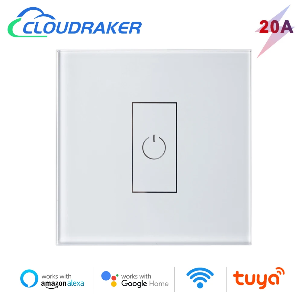 

WiFi Smart High Power Switch 20A Circuit Breaker for Electric Water Heater Boiler Air Conditioner, Works with Alexa Google Home