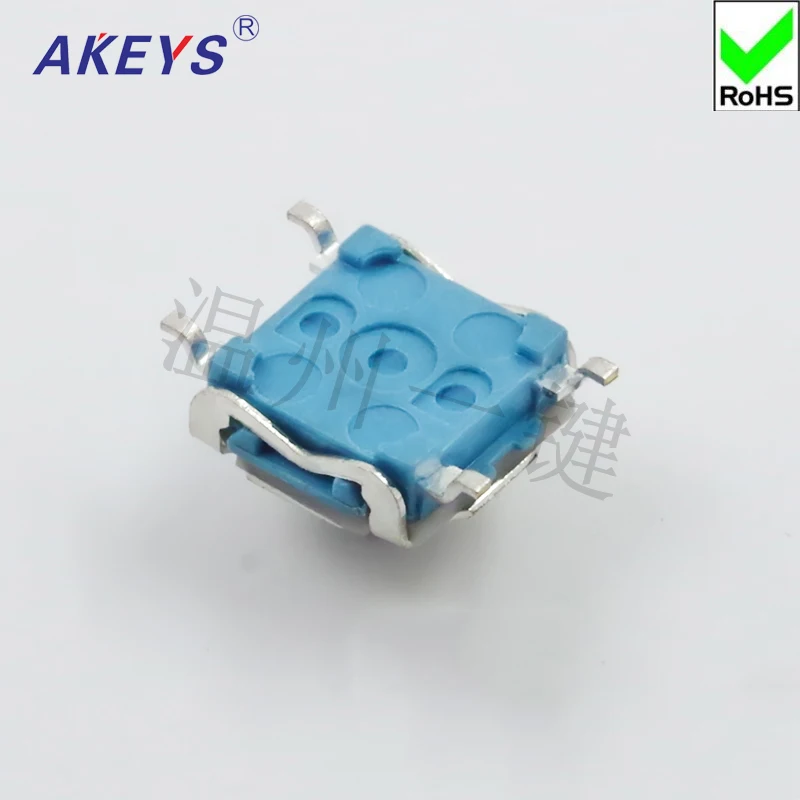 10PCS TS-I010 7*7 Waterproof Dustproof Tact Switch SMD 4 Pin Pressure Switch Blue Button