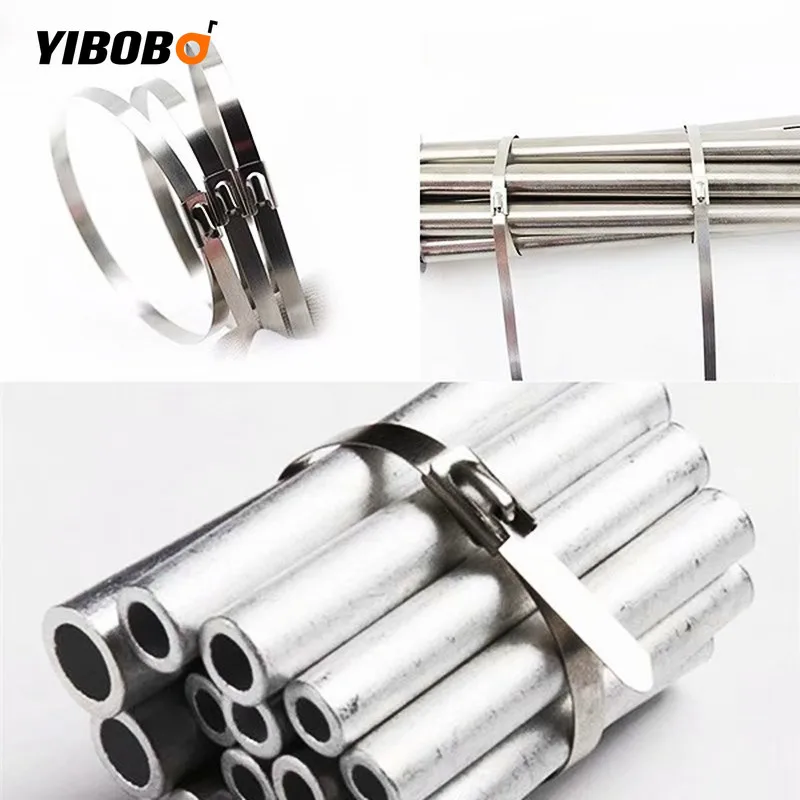 Zip Ties STAINLESS STEEL METAL CABLE TIES 100PCS Multi-Purpose Locking Cable Metal