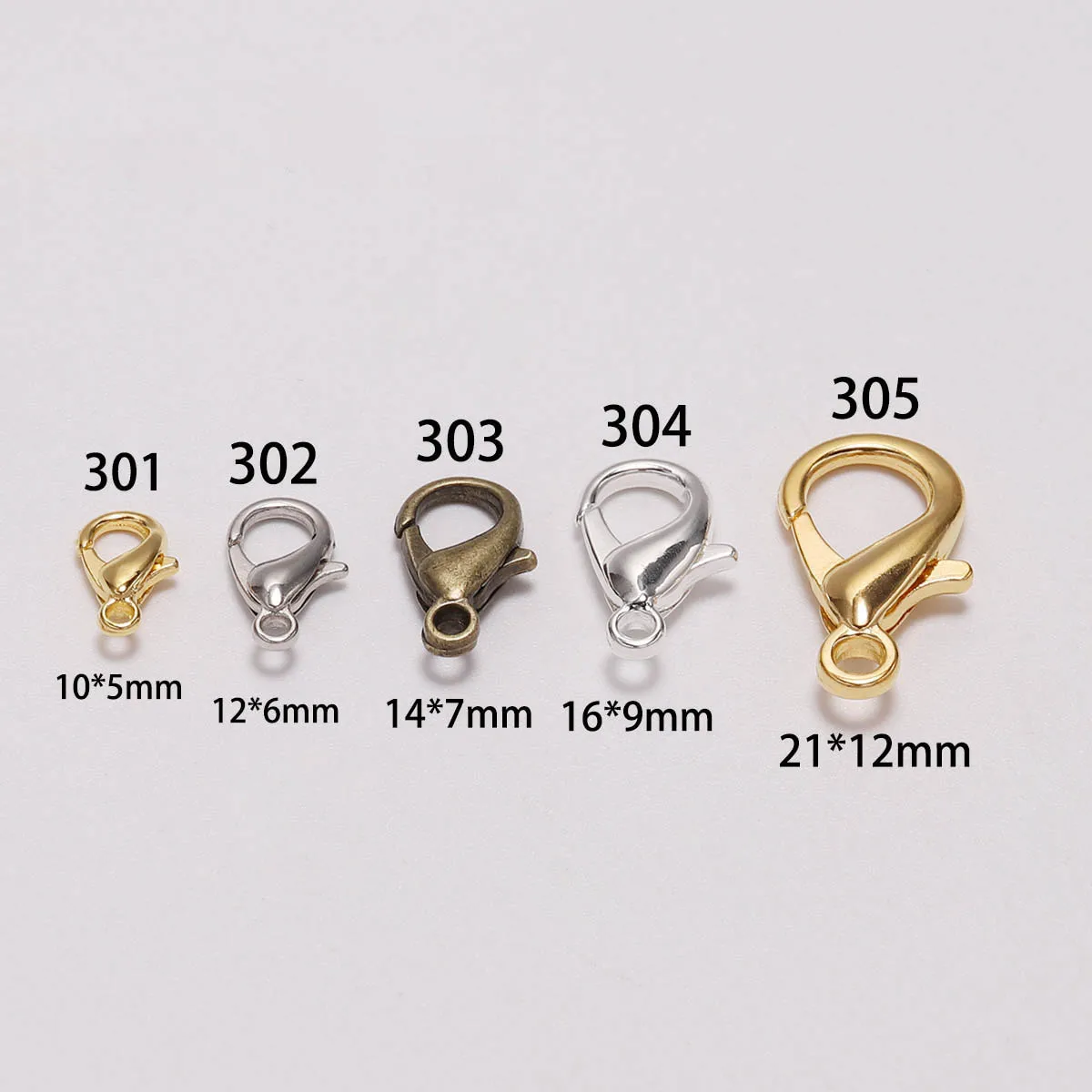 50 teile/los 10 12 14 16mm Gold Legierung Armband Karabiner Haken Für DIY Halskette Kette Stecker Schmuck Finden liefert – Detail 19