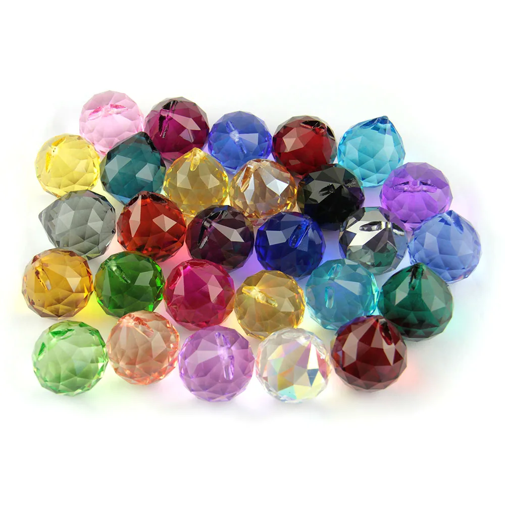 Top Quality 15mm 1 Piece Faceted Crystal Glass Balls Chandelier Parts Lighting Balls Decoration Wedding Home Decoration