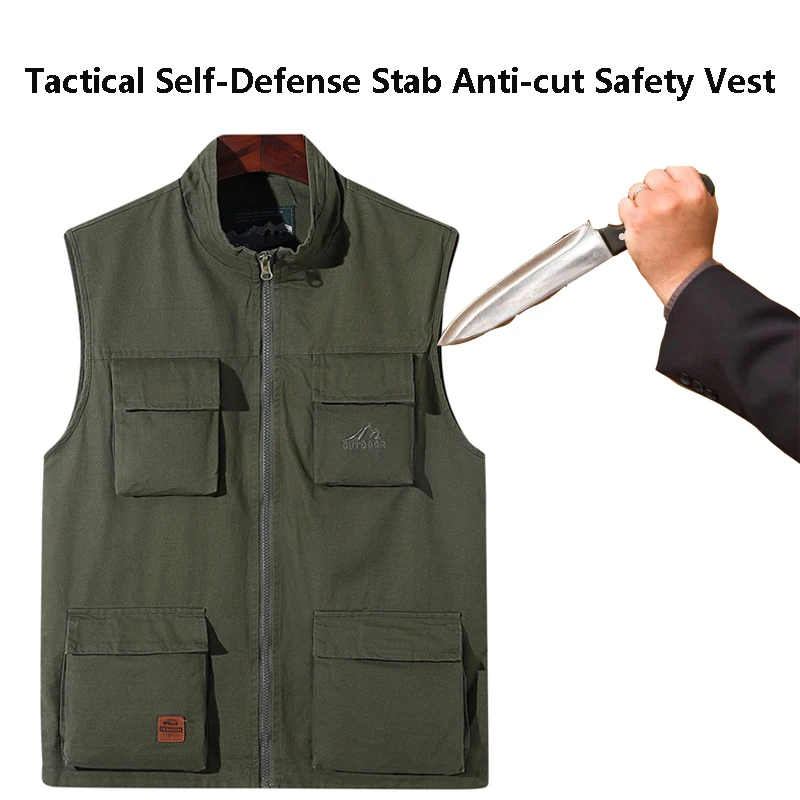 Anti-Cutting Anti-Stab Vest Self-Defense Self-Defense Flexible Invisible Fbi Police Anti-Hacking Safety Protective Clothing