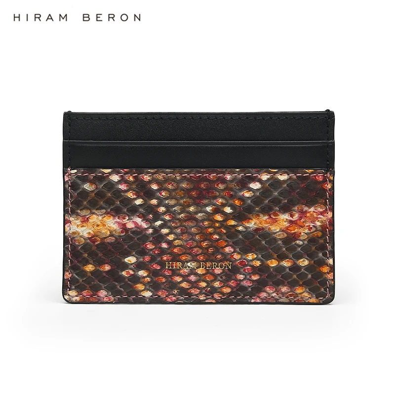 Hiram Beron Python Skin Credit Card Holder Leather Products Snake Wallet Gift for Women Girlfriend Dropship Wholesale