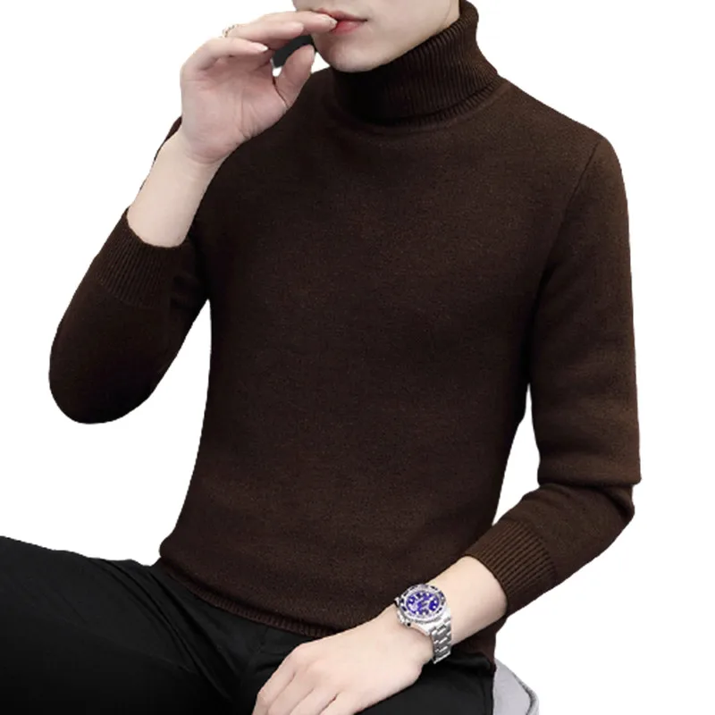 

2022 Men Turtleneck Sweater Autumn Winter New Sweater Men Korean Version Trend High Neck Sweater Mens Knitted Bottoming Shirt