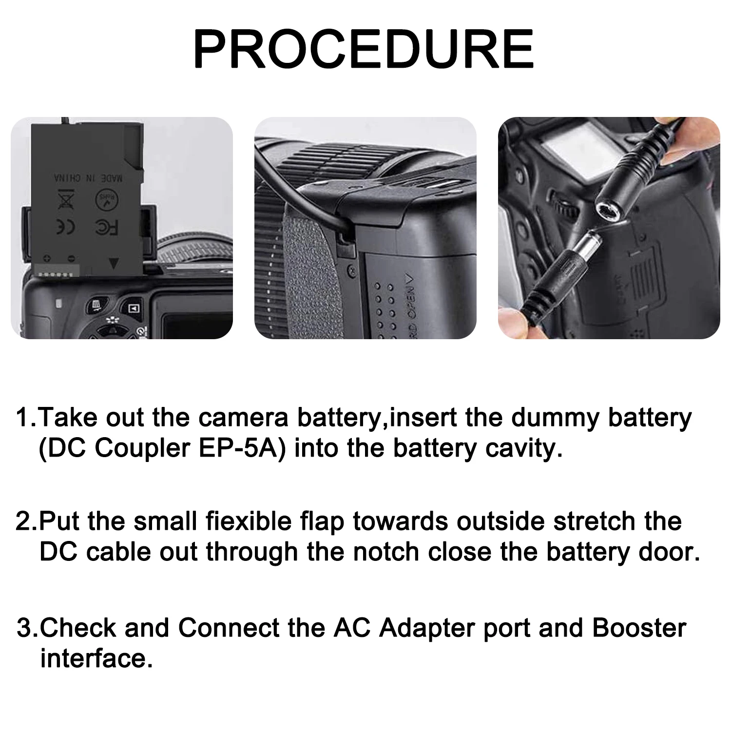 EH-5A EP-5A AC Power Adapter Dummy Batterij DC Coupler Kit Vervanging voor EN-EL14 EN-EL14A Batterijen en Nikon D5600 D5500 D5300