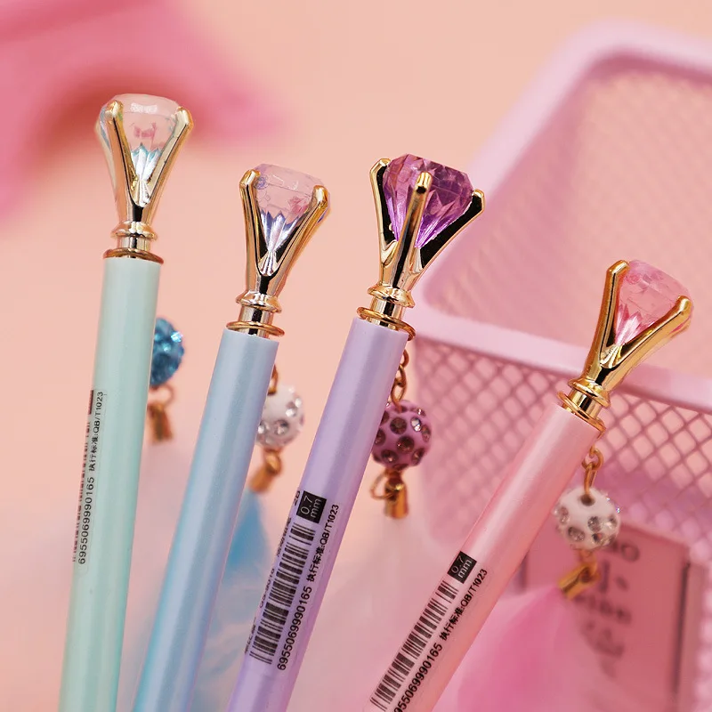 Ellen Brook 1 PCS Cute Press Mechanical Pencil Feather Diamond School Office Supply Student Stationery Kid Automatic Pencil