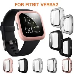 Funda protectora para Fitbit Versa 2, cubierta protectora de vidrio, protectores de pantalla para Fitbit Versa2 PC, funda de cobertura completa