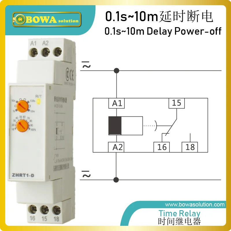 ZHRT-D 0.1~10m time delay power-off is used to control different heating/cooling source start by different ambient conditions