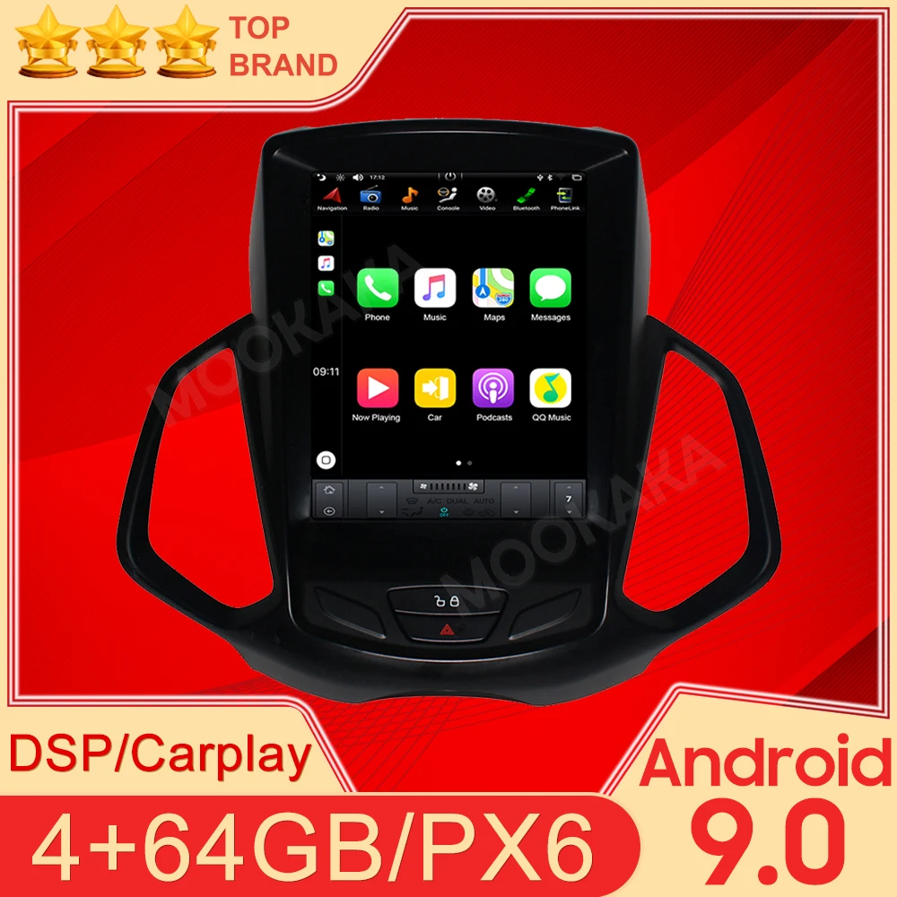 4+64GB Android 9.0 For FORD EcoSport 2013 2014 2015 2016 2017 Multimedia Video GPS Navigation Car Radio Player stereo 2 DIN DVD