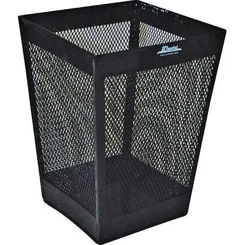 Office Garbage Bucket Fishnet Black Square 13Lt Garbage Box Metal