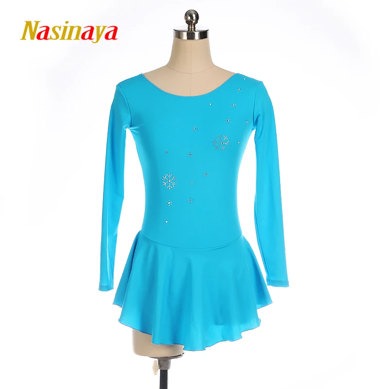 Made-To-Order Blue Figure Skating Suit, Women'S Figure Skating Costume, Long-Sleeved Skating Skirt Competition Suit