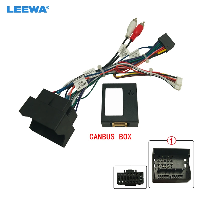 LEEWA Car 16pin Audio Wiring Harness Canbus Box For Volkswagen Touareg 03-10 / T5 Aftermarket Stereo Installation Wire Adapter