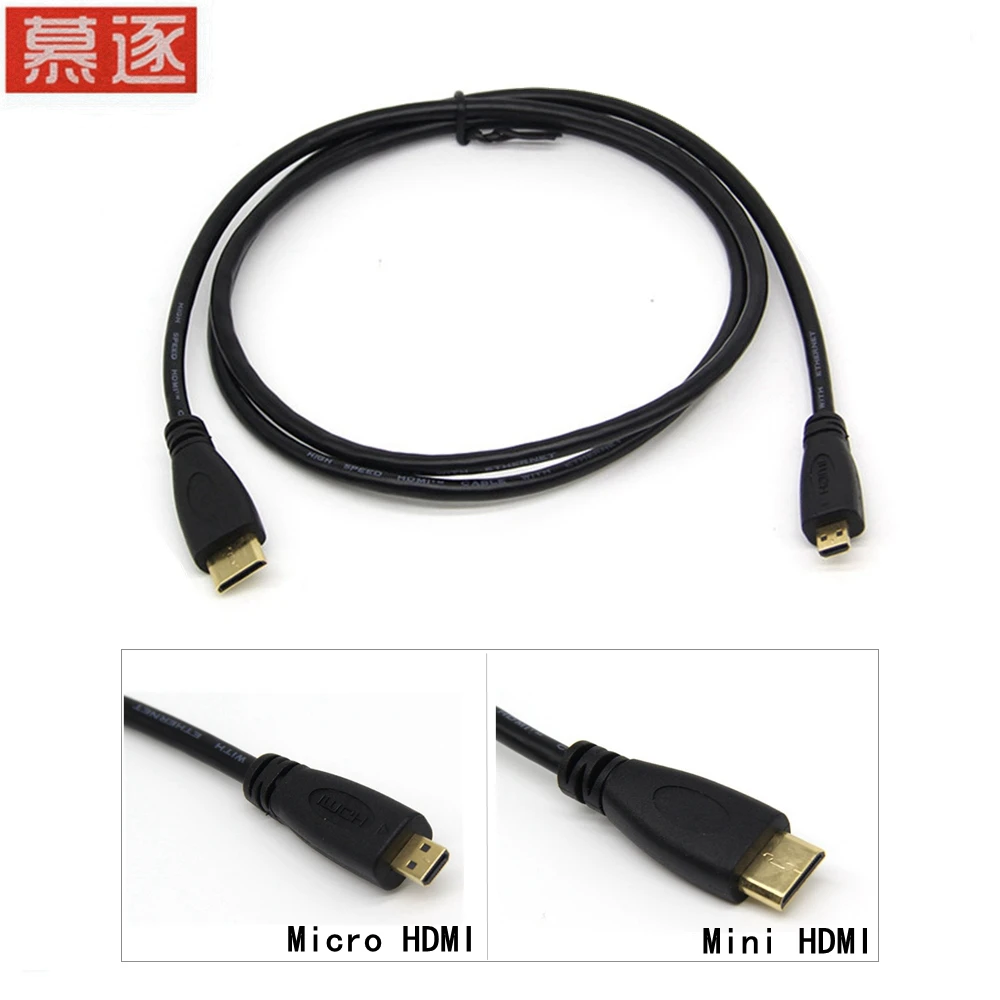 HDMI-kompatibel 1,4 Mini Stecker auf Micro HDTV Stecker Video Kabel Typ C zu D Adapter Hohe Qualität für DV Telefon 0,3 M 1M 1,8