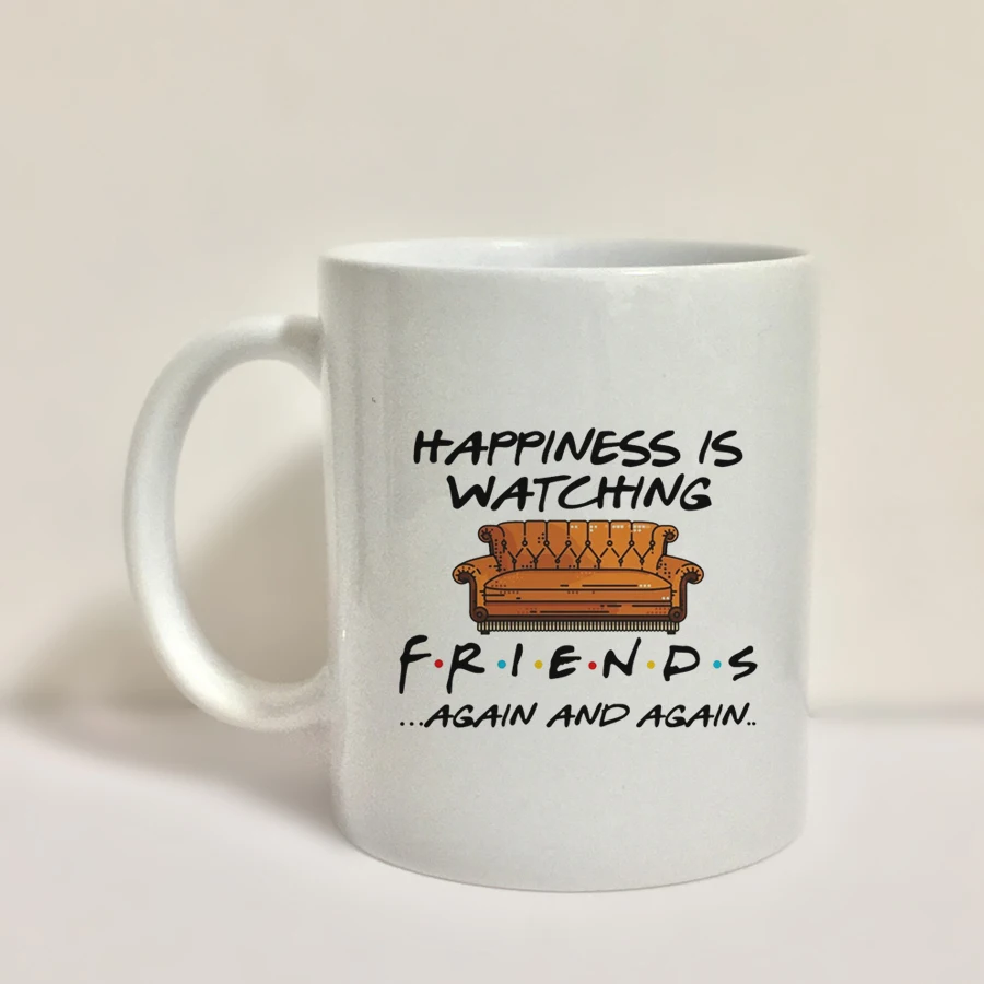 Whitelf Tv Shows Friends Mugs Travel Beer Cup Porcelain Coffee Mug Tea Cup 11oz Ceramic Mugs