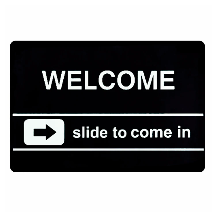 Cool Slide to Unlock Welcome Mat Doormat Funny Rubber Entrance Kitchen Bathroom Rug Carpet Floor Doormat Humor Geek Home Decor