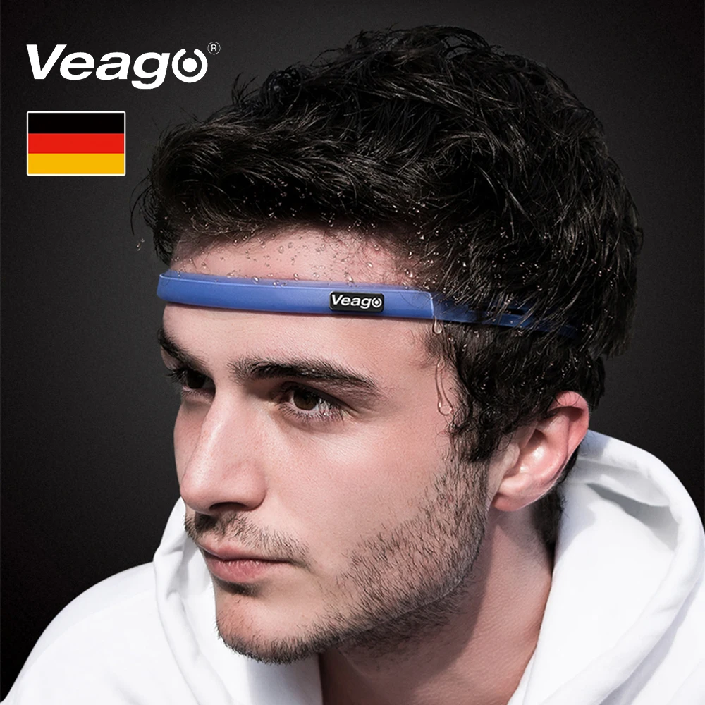 VEAGO Sweatband sports sweat headband running cycling basketball yoga hair band elastic head band sport safety silicone