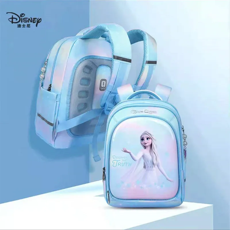 Disney Frozen School Bags For Girls Elsa Anna Primary Student Shoulder Orthopedic Backpack Grade 1-5 Large Capacity Mochilas