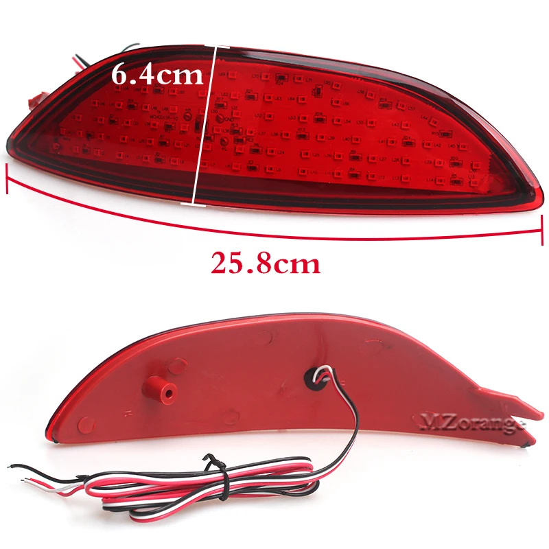 MZORANGE 2Pcs Rear Bumper Lamp For Hyundai Accent/Verna/Solaris 2008-2015 Reflector Brake Light For Brio LED Bulb Tail Stop Lamp