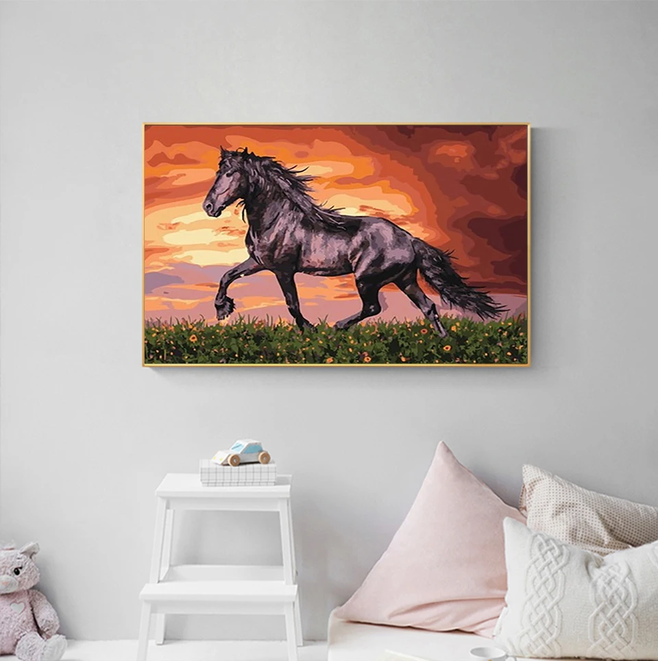 

Old Street Home Diamond Painting Full Drill Square Animal horse tiger New Arrival Diamond Art Embroidery Home Decoration