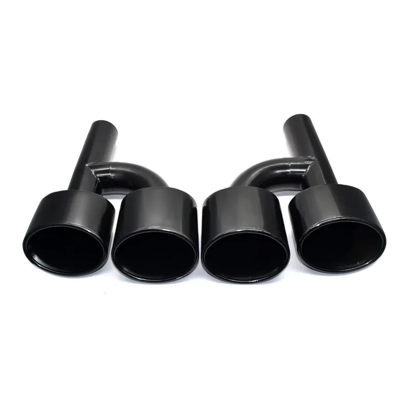 1 Pair Stainless Steel Black Exhaust Pipe For Mercedes Benz W204 C180 C200 C260 C300 Change C63 S63 Rear Diffuser Tail Throat image 5
