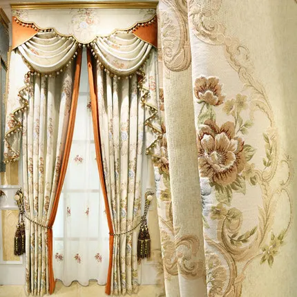 

Luxurious atmosphere American garden curtain luxurious living room bedroom high grade jacquard European curtain