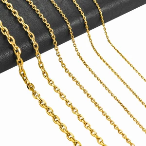 1,6/2,4/3/4/5 mm männlich und weiblich schneiden Sie den Bach zum goldenen Edelstahl Ovaler Rollen Halskette Cholar Metallschmuckzubehör 8 Hauptverkäufe 35 mm Roll - №7