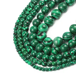 Natural Stone Beads Round Loose Spacer Malachite Bead for Making Jewelry 4 6 8 10mm