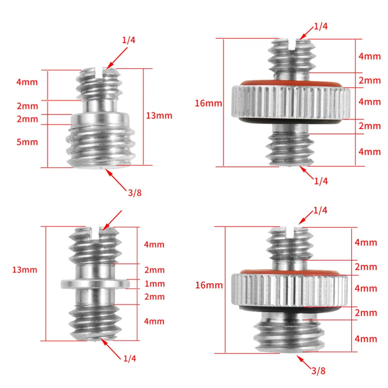 CNC Stainless Steel 1/4 inch Male to 1/4 inch Male Threaded Screw Adapter  1/4