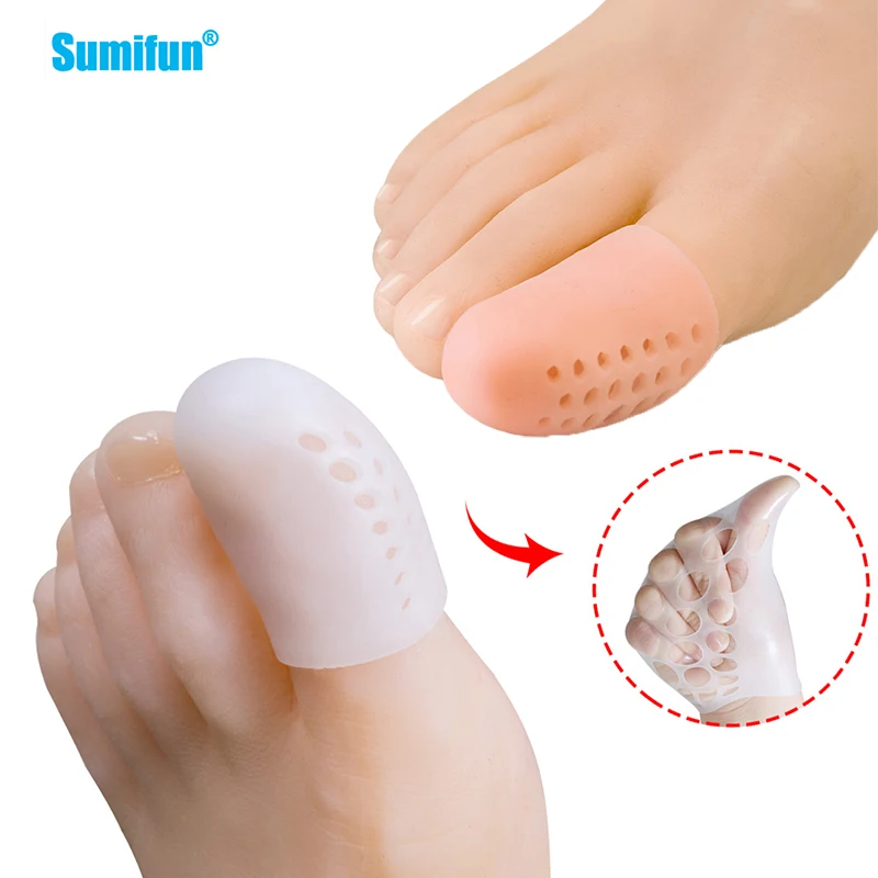 2Types Breathable Soft Silicone Toe Sleeve Cap Prevent Overlapping Toes Bunion Thumb Foot Care FeetCorns Blisters Calluses Cover