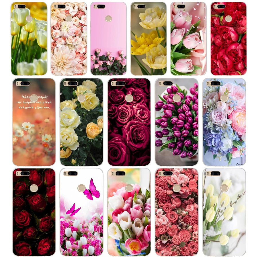 356FG Beautiful Garden Red Roses Flowers Soft Silicone Tpu Cover phone Case for xiaomi redmi mi 8 A1 A2 lite