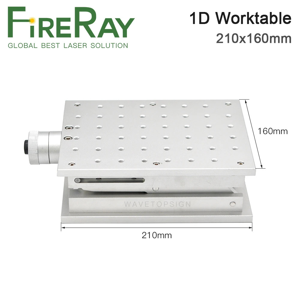 Fireray-モバイルテーブル,1軸の移動式ワークテーブル,160x210mmリフト範囲,70-180mm,レーザーマーキング用の便利な部品