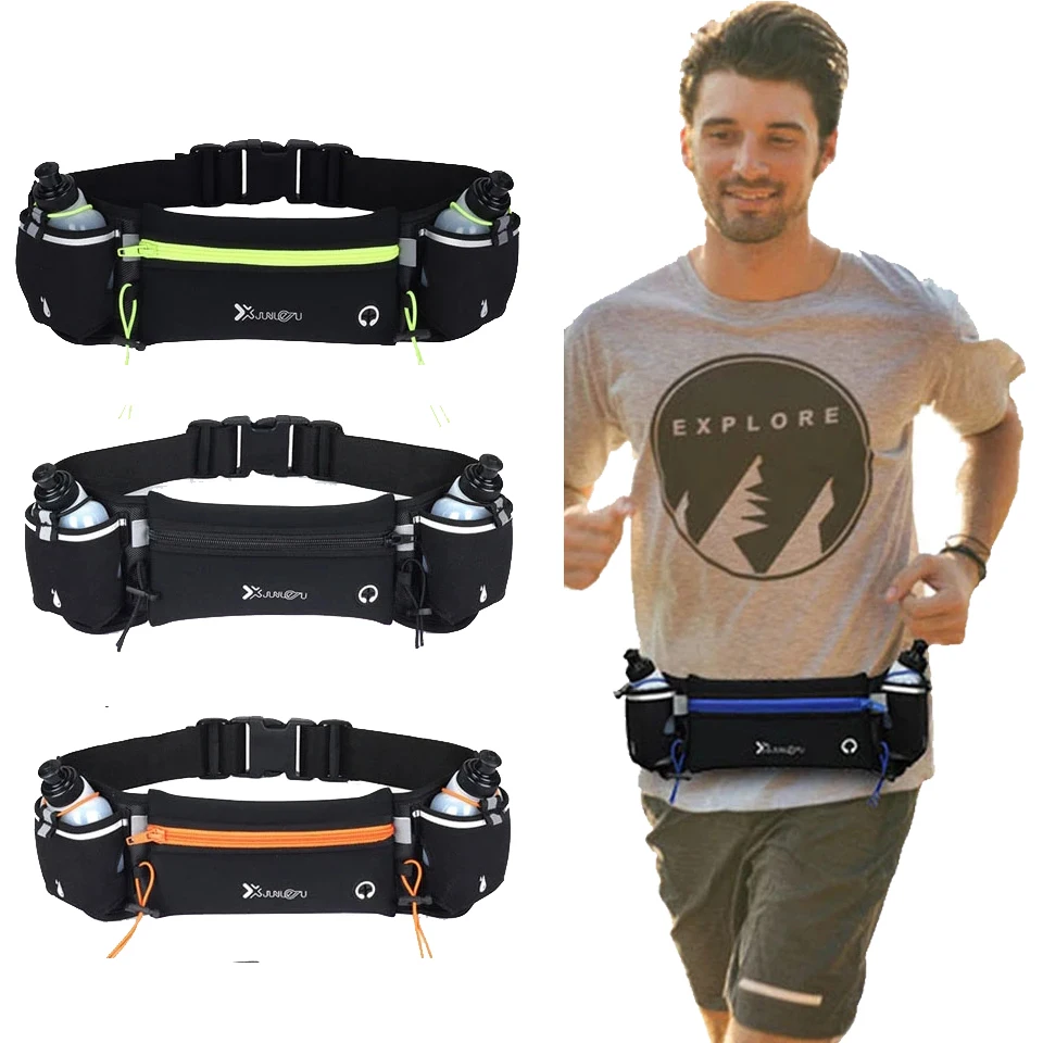 Marathon Dual Pocket Running Bag Trail Running Waist Belt For Phone Unisex Sports Fanny Pack Fitness Waist Pack Water Bottle