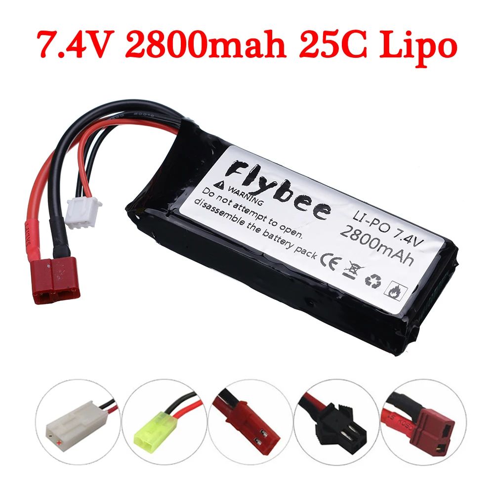 7,4 В 2800 мАч Lipo аккумулятор JST/SM/T для Wltoys 144001   12428 12423 RC Автомобиль Лодка Квадрокоптер Запасной аккумулятор против 7,4 В 2500 мАч