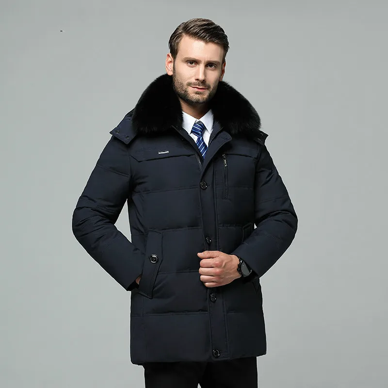 Mne's Down Jacket Long Winter Coat Duck Down Coats Warm Plus Size Puffer Jacket Men Feather Doudoune Homme 8-788 KJ3047