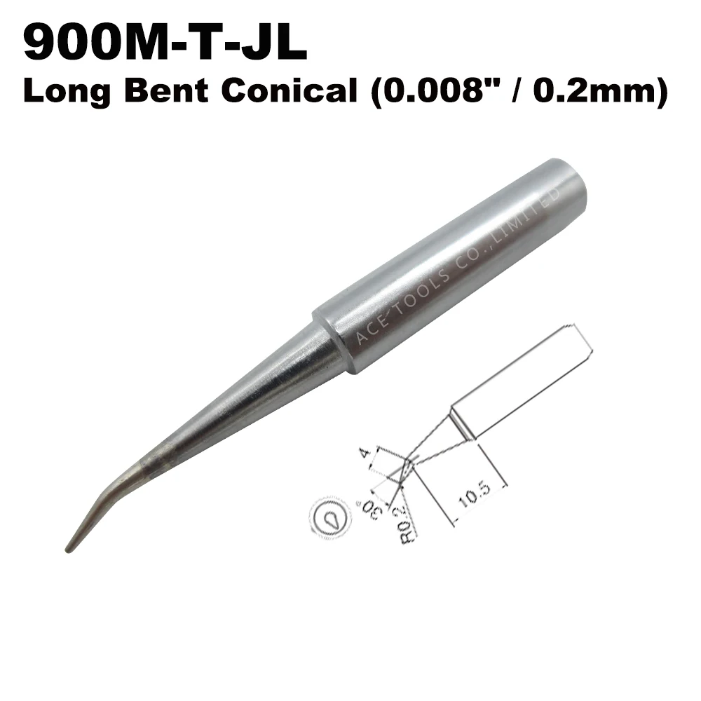 

Soldering Tip 900M-T-JL Bent Conical 0.2mm for Hakko 936 907 Milwaukee M12SI-0 Shack 64-053 Yihua 936 X-Tronics 3020 Iron Bit