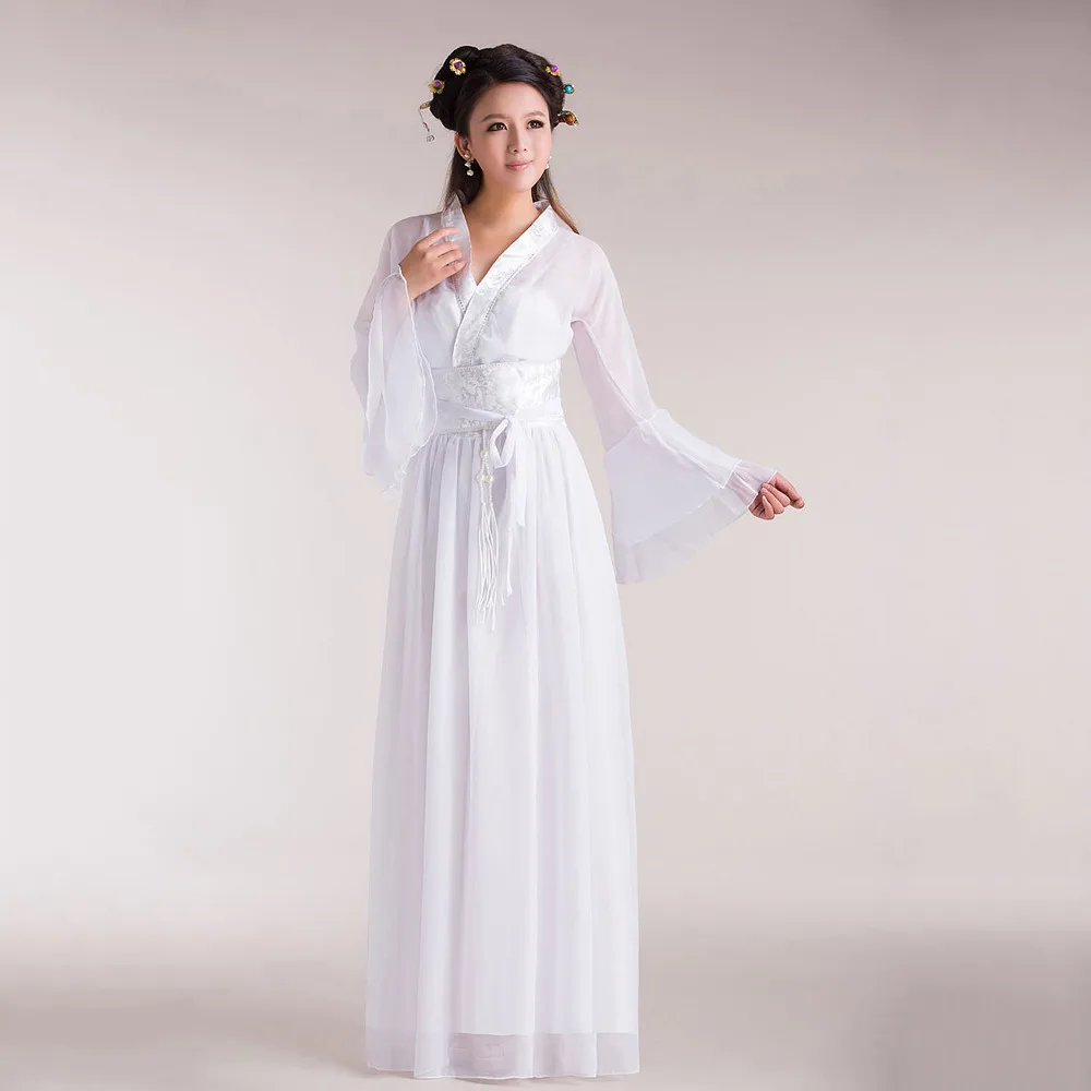 New Traditional Women Clothing Chinese Fairy Ancient Costume Children Chinese Folk Dress Tang Dynasty White Hanfu Chines Manto