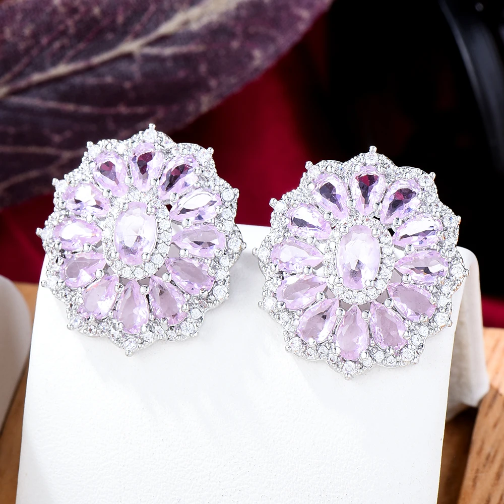 

missvikki Luxury Gorgeous Cute Trendy Round Pendant Earrings Cubic Zirconia Women Wedding Big Earrings Bijoux High Quality New