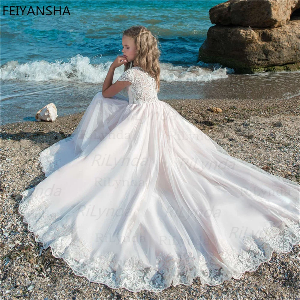 Robes de demoiselle d'honneur en Tulle, prix spécial, robe de bal sans manches, robes de concours pour mariages, première Communion