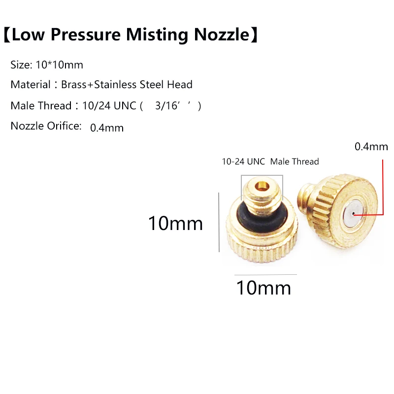 Anillo de ventilador con sistema de niebla de 1/4 pulgadas, anillo de enfriamiento por nebulización con boquillas de latón, adaptador de grifo de