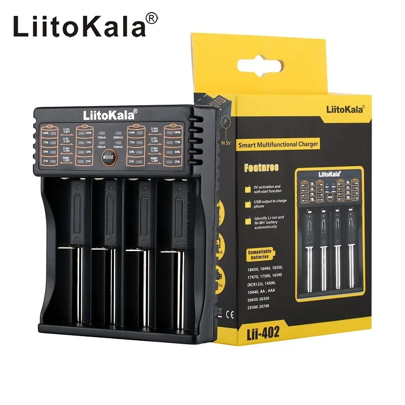 LiitoKala lii-500S lii-500 lii-PD4 Lii-202 lii-402 lii-S2 lii-S4 18650 Battery Charger For 26650 16340 Rechareable Battery