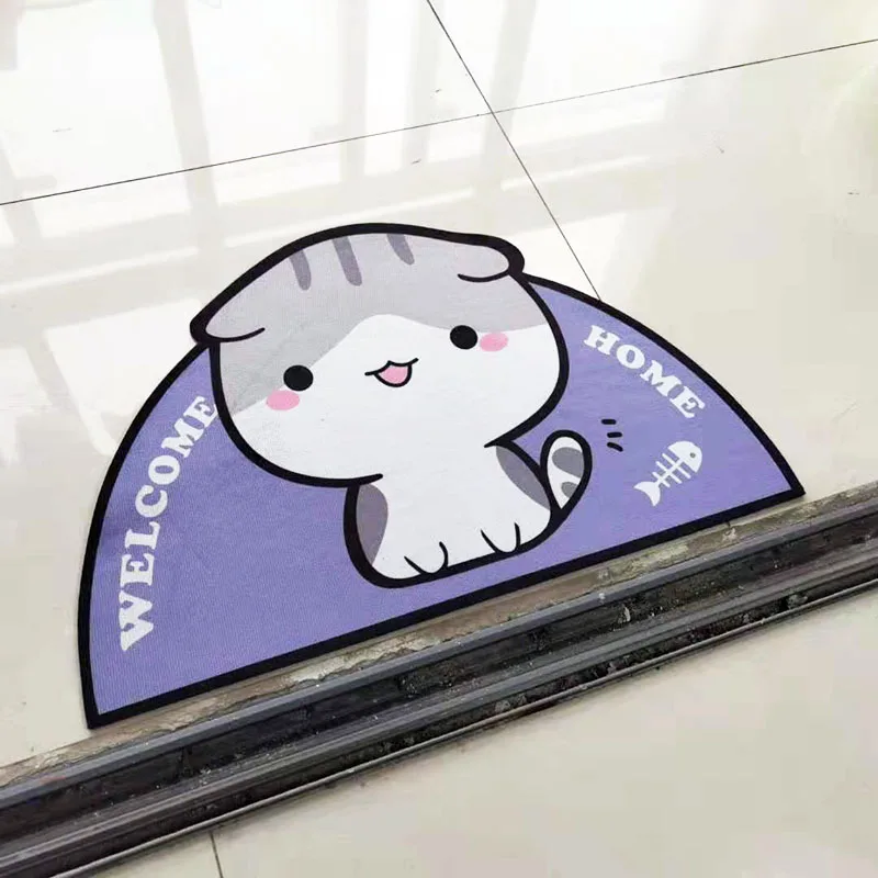 Semicircular Cartoon Door Mat Welcome Entrance Rugs for Home Small Carpet for Bedroom Bathroom Floor Doormats Non-Slip Pet Pads