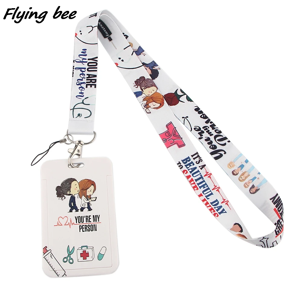 

Flyingbee X1279 Grey's Anatomy Fashion Lanyards Bus ID Name Work Card Holder For Nurse Doctor Scientist Professor